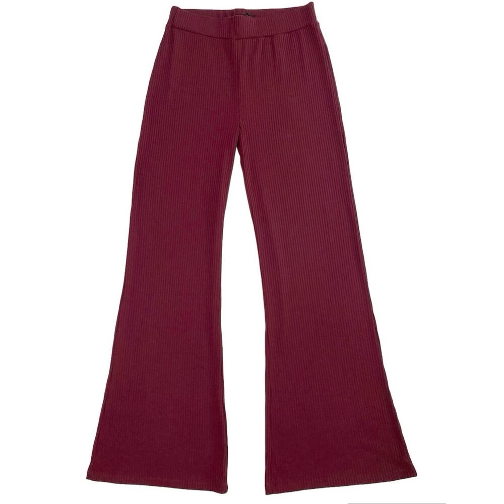 House Of Harlow High Rise Flare Leg Pull On Ribbed Pants Large Whimsigoth